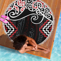 Red Aotearoa Tukutuku Manawa Tapu Beach Blanket Ta Moko Toi Maori LT9 - Polynesian Pride