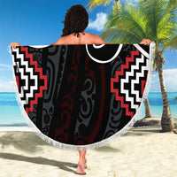 Red Aotearoa Tukutuku Manawa Tapu Beach Blanket Ta Moko Toi Maori LT9 - Polynesian Pride