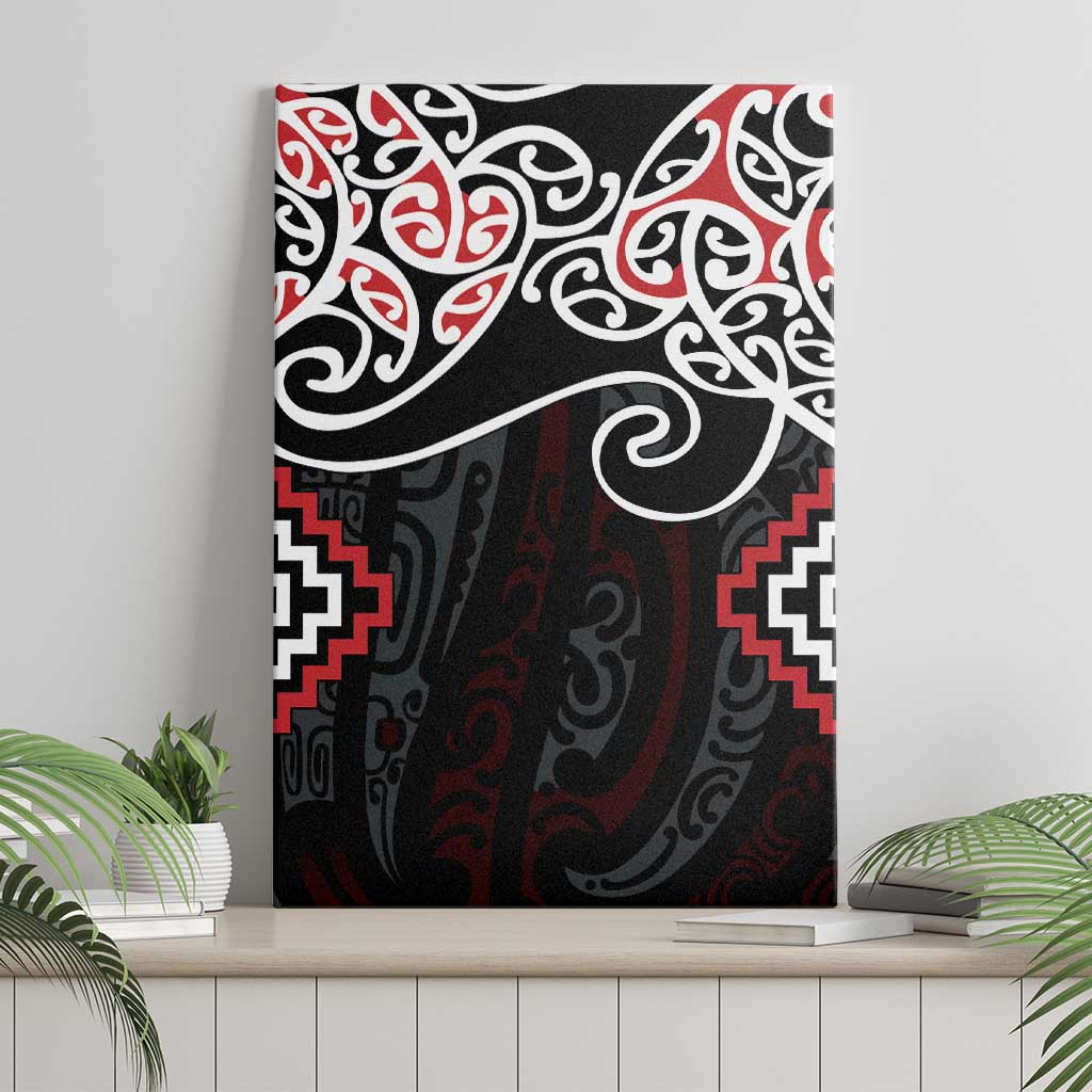 Red Aotearoa Tukutuku Manawa Tapu Canvas Wall Art Ta Moko Toi Maori LT9 - Polynesian Pride