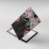Red Aotearoa Tukutuku Manawa Tapu Canvas Wall Art Ta Moko Toi Maori LT9 With Frame Red - Polynesian Pride