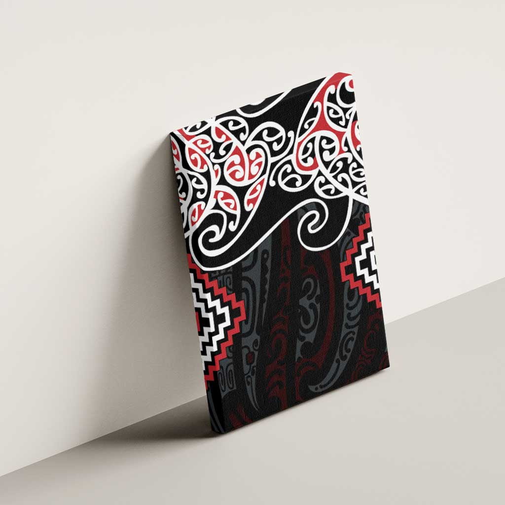 Red Aotearoa Tukutuku Manawa Tapu Canvas Wall Art Ta Moko Toi Maori LT9 - Polynesian Pride
