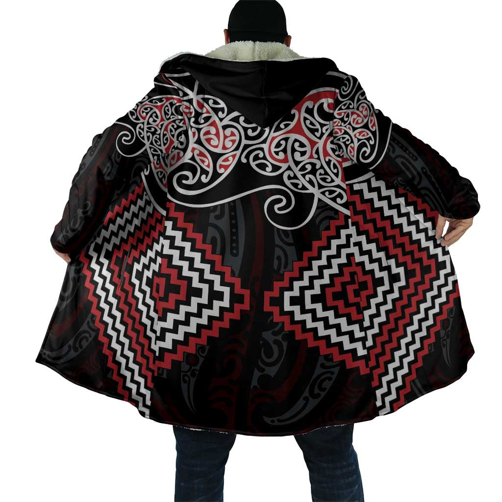 Red Aotearoa Tukutuku Manawa Tapu Cloak Ta Moko Toi Maori - Polynesian Pride