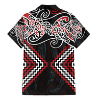 Red Aotearoa Tukutuku Manawa Tapu Family Matching Mermaid Dress and Hawaiian Shirt Ta Moko Toi Maori