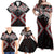 Red Aotearoa Tukutuku Manawa Tapu Family Matching Off Shoulder Maxi Dress and Hawaiian Shirt Ta Moko Toi Maori