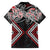 Red Aotearoa Tukutuku Manawa Tapu Family Matching Off Shoulder Short Dress and Hawaiian Shirt Ta Moko Toi Maori