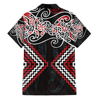 Red Aotearoa Tukutuku Manawa Tapu Family Matching Puletasi and Hawaiian Shirt Ta Moko Toi Maori