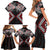 Red Aotearoa Tukutuku Manawa Tapu Family Matching Short Sleeve Bodycon Dress and Hawaiian Shirt Ta Moko Toi Maori