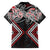 Red Aotearoa Tukutuku Manawa Tapu Family Matching Short Sleeve Bodycon Dress and Hawaiian Shirt Ta Moko Toi Maori