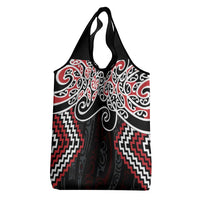 Red Aotearoa Tukutuku Manawa Tapu Grocery Bag Ta Moko Toi Maori LT9 - Polynesian Pride
