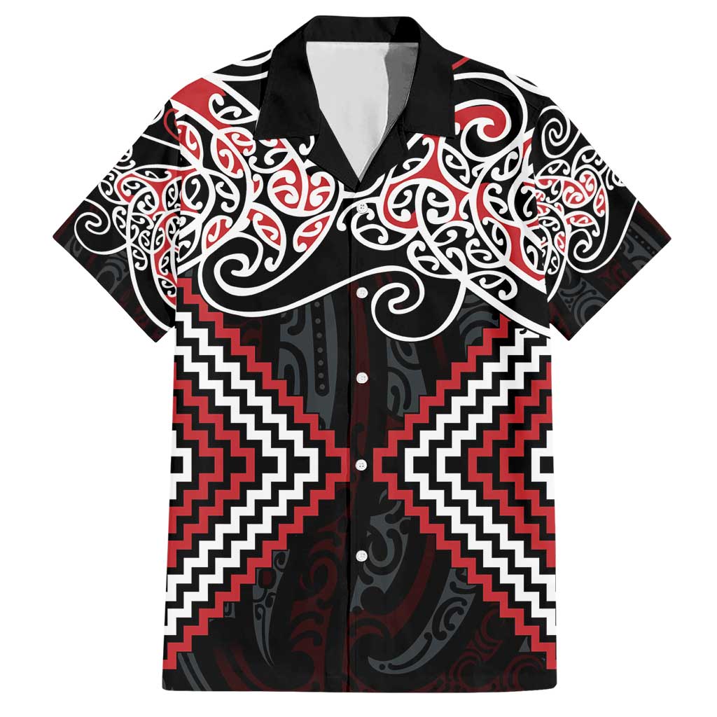 Red Aotearoa Tukutuku Manawa Tapu Hawaiian Shirt Ta Moko Toi Maori LT9 Red - Polynesian Pride