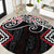 Red Aotearoa Tukutuku Manawa Tapu Round Carpet Ta Moko Toi Maori