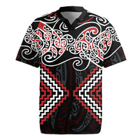 Red Aotearoa Tukutuku Manawa Tapu Rugby Jersey Ta Moko Toi Maori