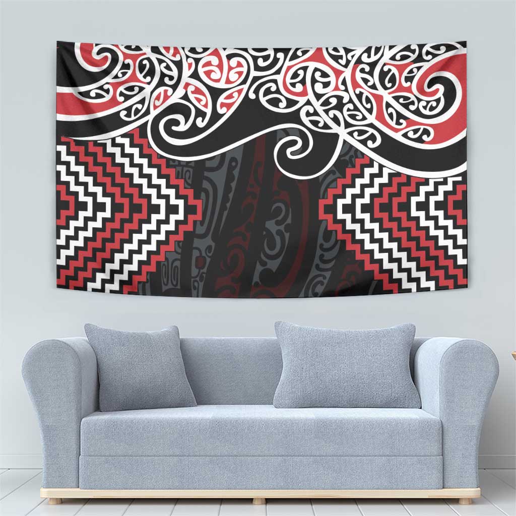 Red Aotearoa Tukutuku Manawa Tapu Tapestry Ta Moko Toi Maori