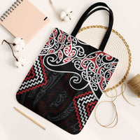Red Aotearoa Tukutuku Manawa Tapu Tote Bag Ta Moko Toi Maori - Polynesian Pride