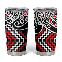 Red Aotearoa Tukutuku Manawa Tapu Tumbler Cup Ta Moko Toi Maori LT9 Red - Polynesian Pride