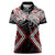 Red Aotearoa Tukutuku Manawa Tapu Women Polo Shirt Ta Moko Toi Maori