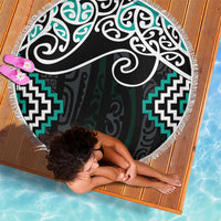 Turquoise Aotearoa Tukutuku Manawa Tapu Beach Blanket Ta Moko Toi Maori LT9 - Polynesian Pride