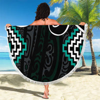 Turquoise Aotearoa Tukutuku Manawa Tapu Beach Blanket Ta Moko Toi Maori LT9 - Polynesian Pride
