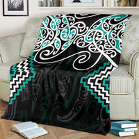 Turquoise Aotearoa Tukutuku Manawa Tapu Blanket Ta Moko Toi Maori LT9 - Polynesian Pride