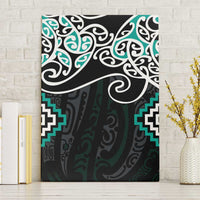 Turquoise Aotearoa Tukutuku Manawa Tapu Canvas Wall Art Ta Moko Toi Maori LT9 Without Frame Turquoise - Polynesian Pride