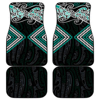 Turquoise Aotearoa Tukutuku Manawa Tapu Car Mats Ta Moko Toi Maori LT9 - Polynesian Pride