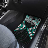 Turquoise Aotearoa Tukutuku Manawa Tapu Car Mats Ta Moko Toi Maori LT9 - Polynesian Pride