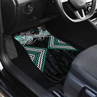 Turquoise Aotearoa Tukutuku Manawa Tapu Car Mats Ta Moko Toi Maori LT9 - Polynesian Pride