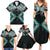 Turquoise Aotearoa Tukutuku Manawa Tapu Family Matching Summer Maxi Dress and Hawaiian Shirt Ta Moko Toi Maori