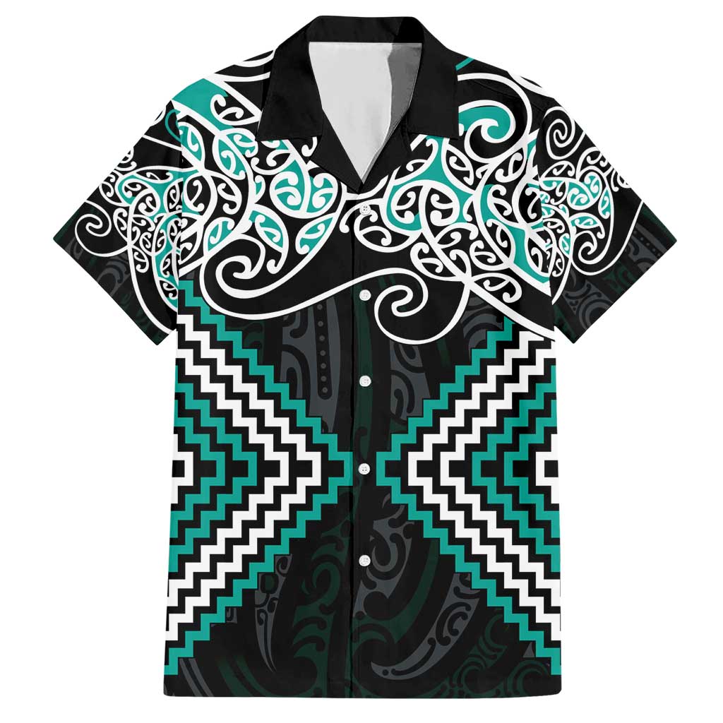 Turquoise Aotearoa Tukutuku Manawa Tapu Hawaiian Shirt Ta Moko Toi Maori LT9 Turquoise - Polynesian Pride