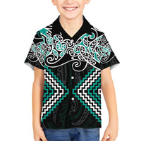 Turquoise Aotearoa Tukutuku Manawa Tapu Hawaiian Shirt Ta Moko Toi Maori LT9 - Polynesian Pride