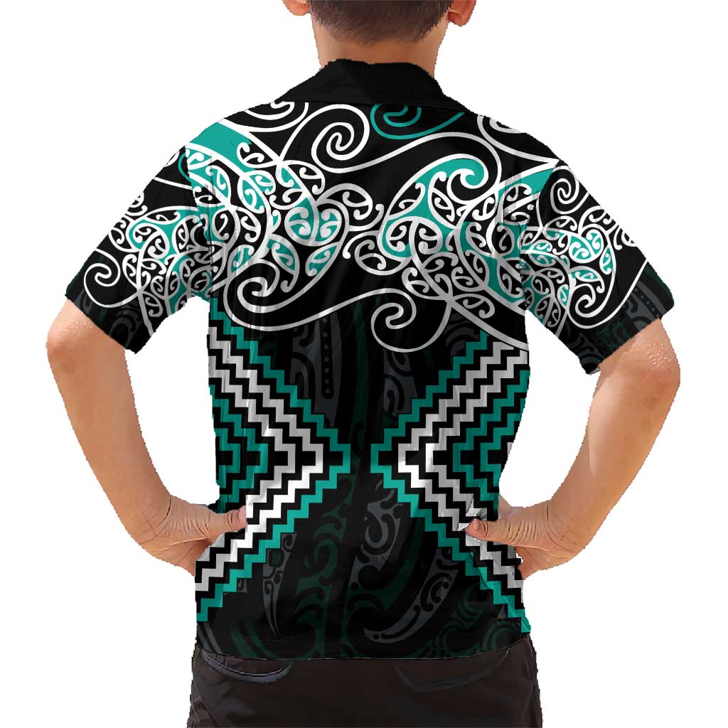 Turquoise Aotearoa Tukutuku Manawa Tapu Hawaiian Shirt Ta Moko Toi Maori LT9 - Polynesian Pride