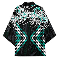 Turquoise Aotearoa Tukutuku Manawa Tapu Kimono Ta Moko Toi Maori - Polynesian Pride