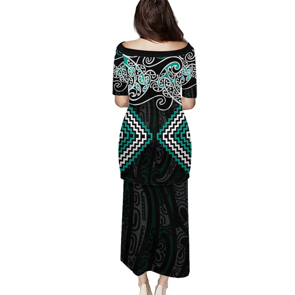 Turquoise Aotearoa Tukutuku Manawa Tapu Puletasi Ta Moko Toi Maori LT9 - Polynesian Pride