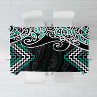Turquoise Aotearoa Tukutuku Manawa Tapu Tablecloth Ta Moko Toi Maori LT9 Turquoise - Polynesian Pride