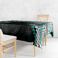 Turquoise Aotearoa Tukutuku Manawa Tapu Tablecloth Ta Moko Toi Maori LT9 - Polynesian Pride
