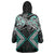 Turquoise Aotearoa Tukutuku Manawa Tapu Wearable Blanket Hoodie Ta Moko Toi Maori