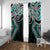 Turquoise Aotearoa Tukutuku Manawa Tapu Window Curtain Ta Moko Toi Maori