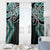 Turquoise Aotearoa Tukutuku Manawa Tapu Window Curtain Ta Moko Toi Maori