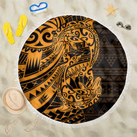 Gold Couple Dolphins Maori Polynesian Style Beach Blanket LT9 One Size 150cm Gold - Polynesian Pride