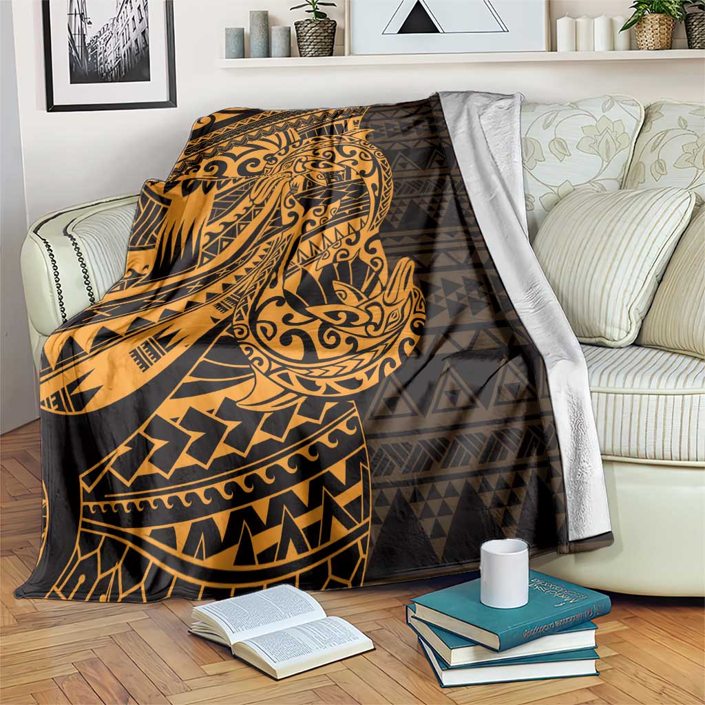 Gold Couple Dolphins Maori Polynesian Style Blanket LT9 Gold - Polynesian Pride