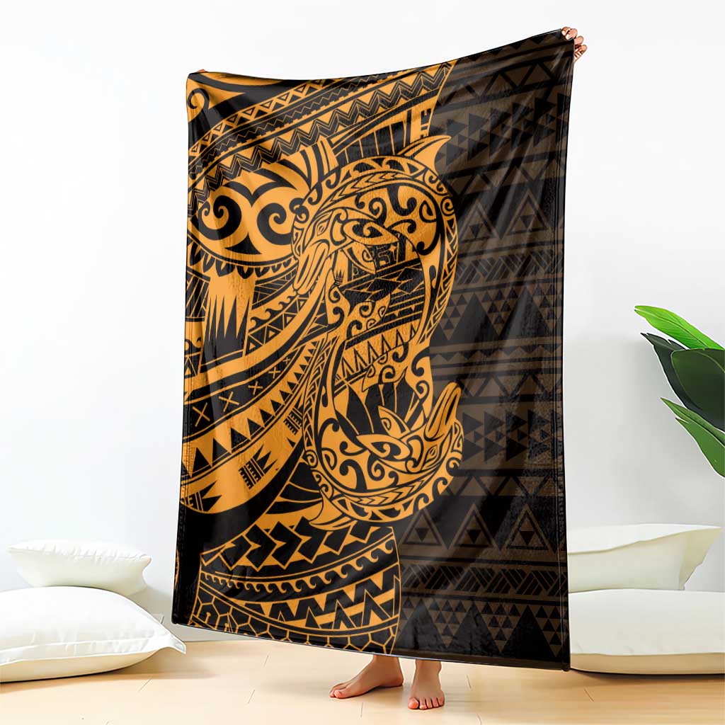 Gold Couple Dolphins Maori Polynesian Style Blanket LT9 - Polynesian Pride