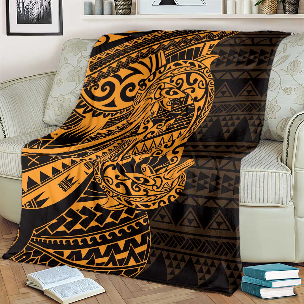 Gold Couple Dolphins Maori Polynesian Style Blanket LT9 - Polynesian Pride