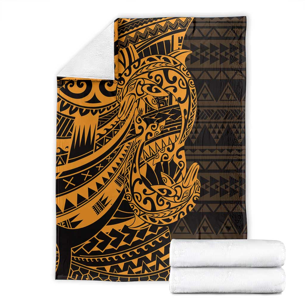 Gold Couple Dolphins Maori Polynesian Style Blanket LT9 - Polynesian Pride