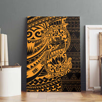 Gold Couple Dolphins Maori Polynesian Style Canvas Wall Art LT9 - Polynesian Pride