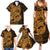 Gold Couple Dolphins Maori Polynesian Style Family Matching Summer Maxi Dress and Hawaiian Shirt