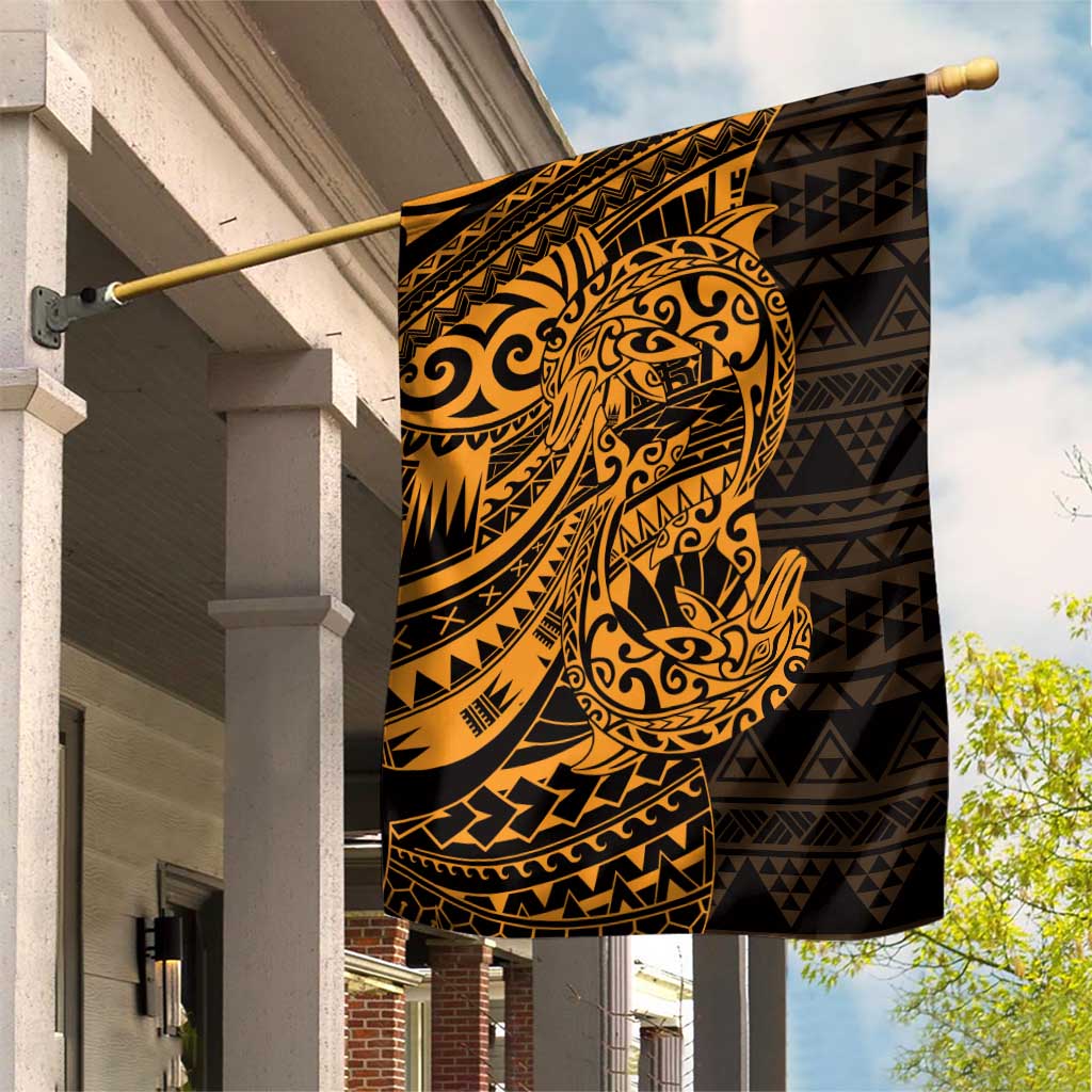 Gold Couple Dolphins Maori Polynesian Style Garden Flag LT9 House Flag Gold - Polynesian Pride