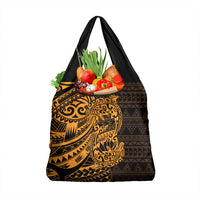 Gold Couple Dolphins Maori Polynesian Style Grocery Bag LT9 1-pack One Size Gold - Polynesian Pride