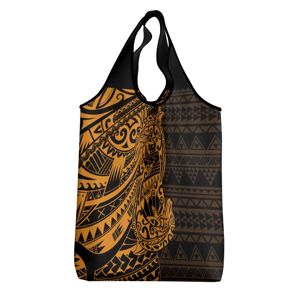 Gold Couple Dolphins Maori Polynesian Style Grocery Bag LT9 - Polynesian Pride