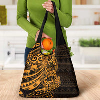 Gold Couple Dolphins Maori Polynesian Style Grocery Bag LT9 - Polynesian Pride