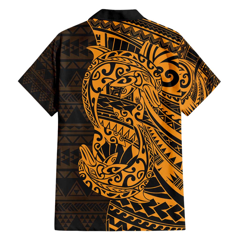 Gold Couple Dolphins Maori Polynesian Style Hawaiian Shirt LT9 - Polynesian Pride